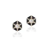 Goshwara Black Enamel and Diamond Hexagon "Queen" Stud