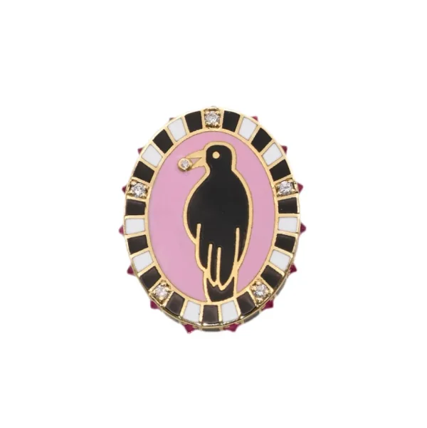 Holly Dyment Black Raven Enamel Ring