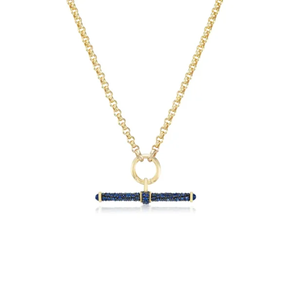 Lucy Delius Blue Sapphire T-Bar Pendant