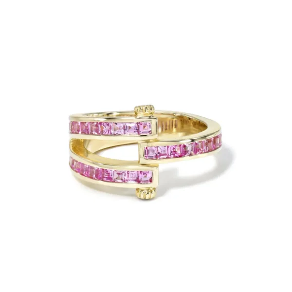 Retrouvai Carre Cut Pink Sapphire Magna Ring