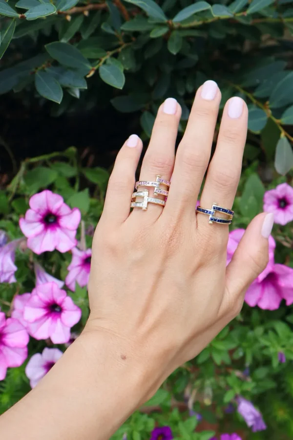 Retrouvai Carre Cut Pink Sapphire Magna Ring