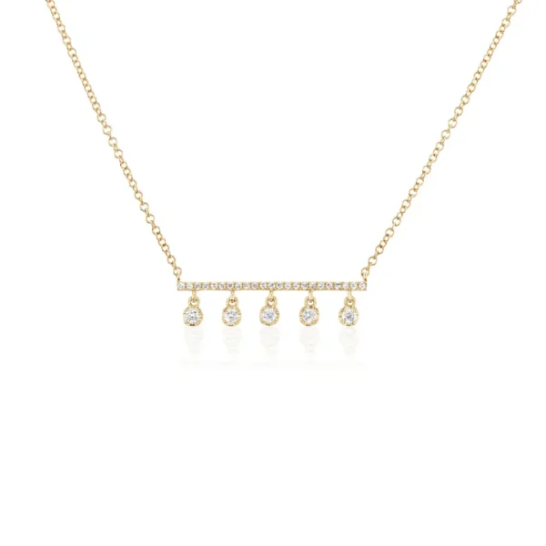Tiny Gods Dangle Diamond Bar Necklace
