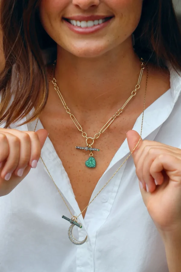 Lucy Delius Diamond Crescent Moon Pendant