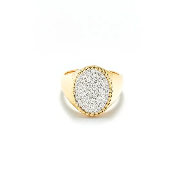 Yvonne Léon Diamond Oval Chevaliere Ring