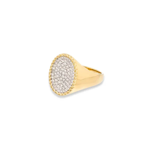 Yvonne Léon Diamond Oval Chevaliere Ring