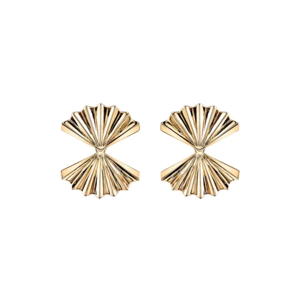 Anita Ko Double Fan Gold Earrings