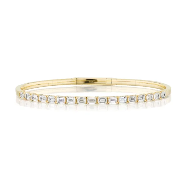 TinyGods Emerald Cut Diamond Flex Bangle