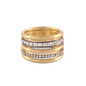 Sylva & Cie French Cut & Round Diamond Spiral Ring