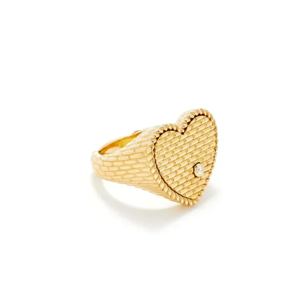 Yvonne Léon Heart Signet Ring