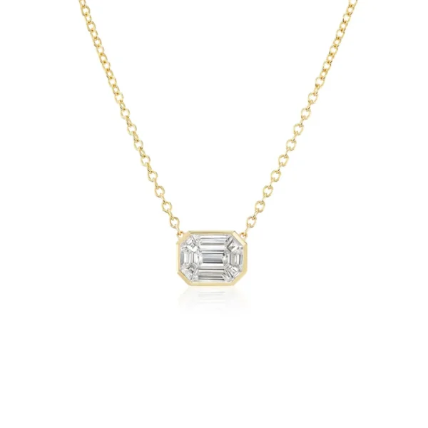 Tiny Gods Illusion Emerald Cut Diamond Pendant