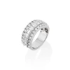 Tiny Gods 18k White Gold Round & Emerald Cut Diamond Half Eternity Band