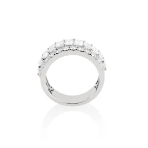 Tiny Gods 18k White Gold Round & Emerald Cut Diamond Half Eternity Band