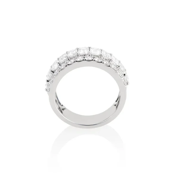 Tiny Gods 18k White Gold Round & Emerald Cut Diamond Half Eternity Band