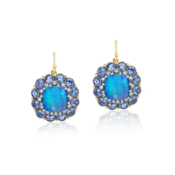 Arman Sarkisyan 22KY Opal & Sapphire Earrings