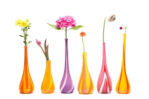 Paul Arnhold Glass Lilac Drop Neck Vase