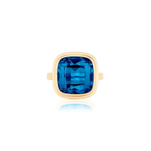 Goshwara London Blue Topaz Cushion Ring