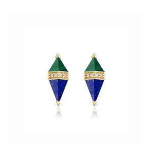 Sorellina Malachite and Lapis Pietra Studs