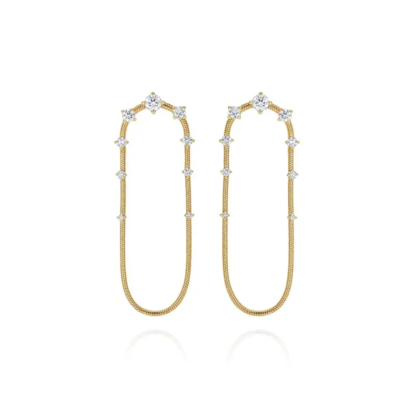 Fernando Jorge Medium Diamond Single Chain Earrings