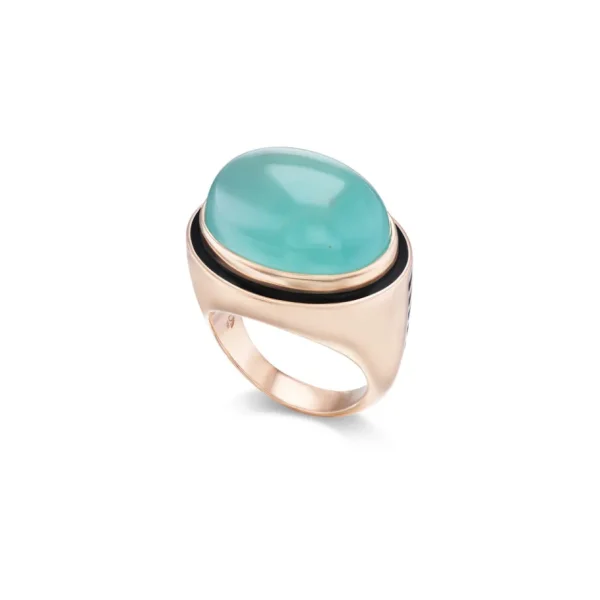 Dezso Oval Aquaprase Cabochon Ring