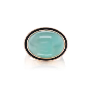 Dezso Oval Aquaprase Cabochon Ring