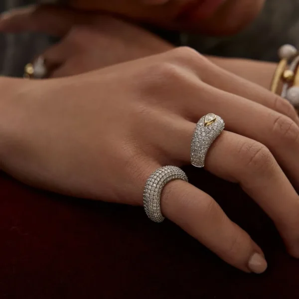 Rainbow K Pave Diamond Illusion Ring