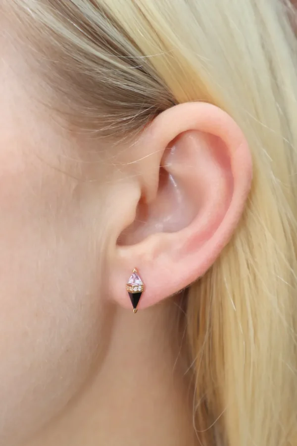 Sorellina Pink Topaz and Black Onyx Pietra Studs