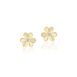 Tiny Gods Pleated Diamond Flower Studs