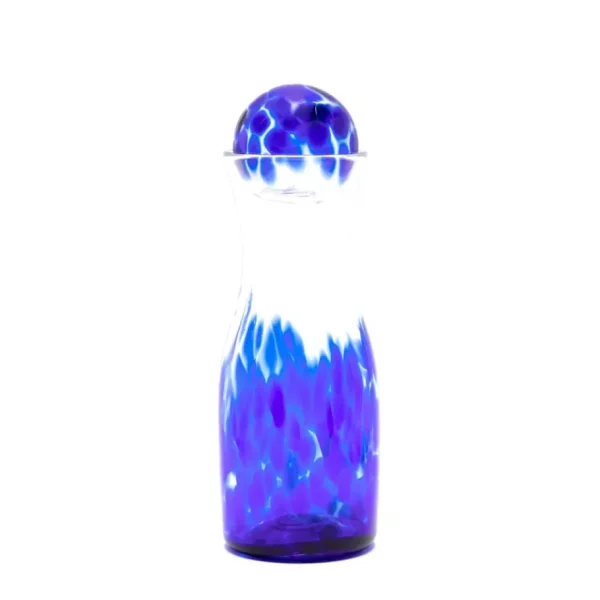Paul Arnhold Glass Royal Blue/Transparent Spotted Carafe