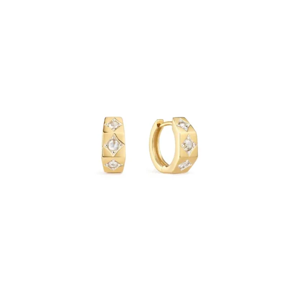 Marie Lichtenberg Small Diamond Ecrou Earrings