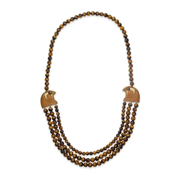 Silvia Furmanovich 3-Strand Tiger's Eye Horus Necklace