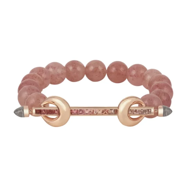 Ananya Strawberry Beryl & Peach Tourmaline Chakra Bracelet