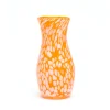 Paul Arnhold Glass Transparent Tangerine & White Spotted Vase