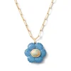 Sophie Joanne XL Blue Opal & Ethiopian Opal Flower Pendant