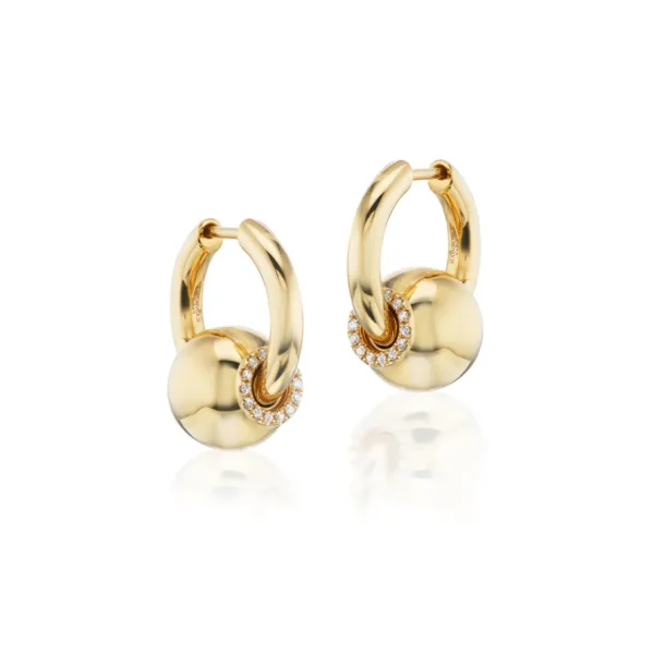 Rainbow K Yellow Gold Piercing Earrings