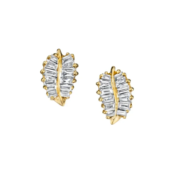 Anita Ko Yellow Gold Small Palm Leaf Studs