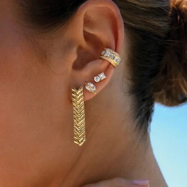 Anita Ko Yellow Gold Small Palm Leaf Studs